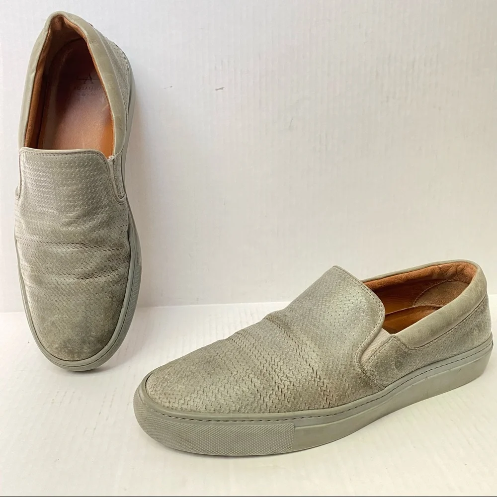 Aquatalia Italian Woven Leather Slip On Shoes